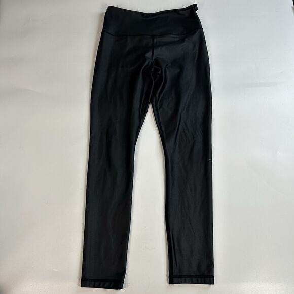 Zyia Active Black Faux Leather Light n Tight Leggings Womens 4 Workout Flaw - Picture 1 of 9
